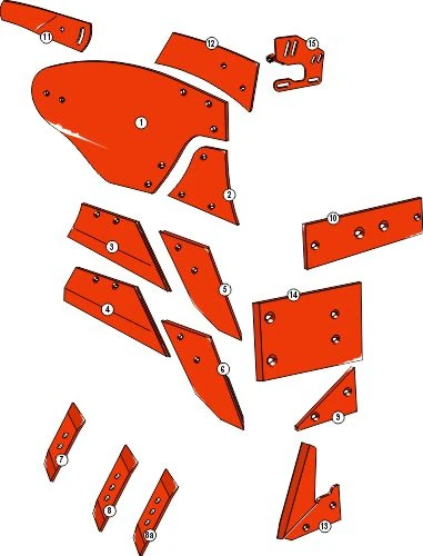 Explosionszeichnung Niemeyer Pflugkörper Typ NU18G